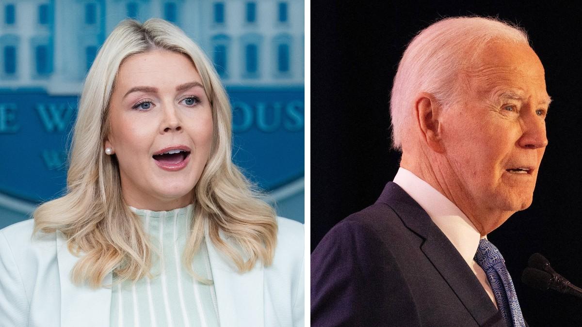 split of Karoline Leavitt, Joe Biden. 