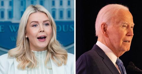 split of Karoline Leavitt, Joe Biden.