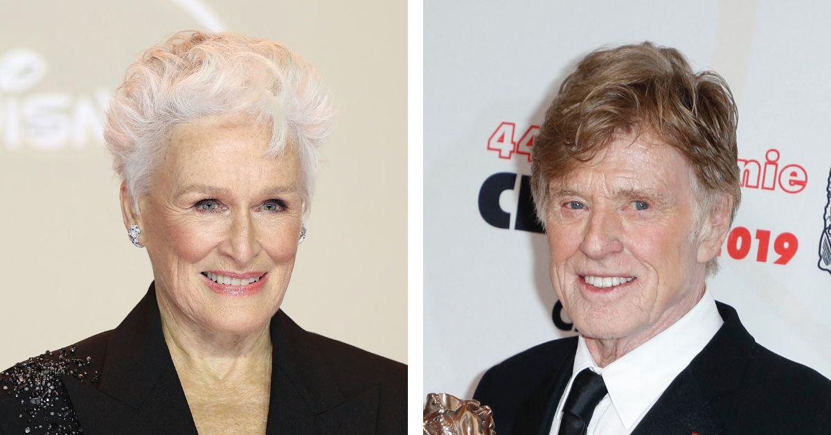 split photo of Glenn Close & Robert Redford