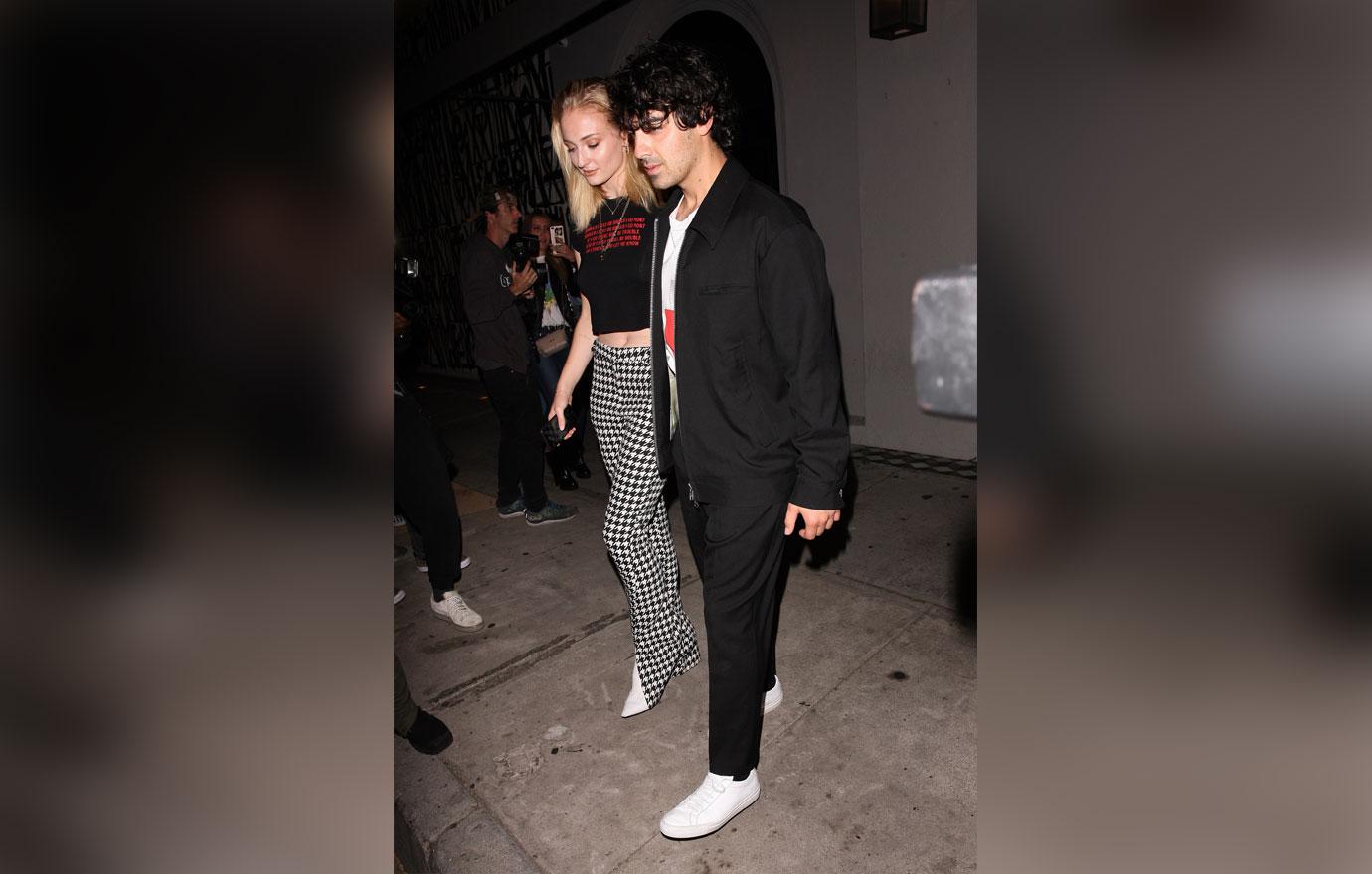 Joe Jonas and Sophie Turner are seen walking hand in hand from Craig&#8217;s restaurant after having dinner