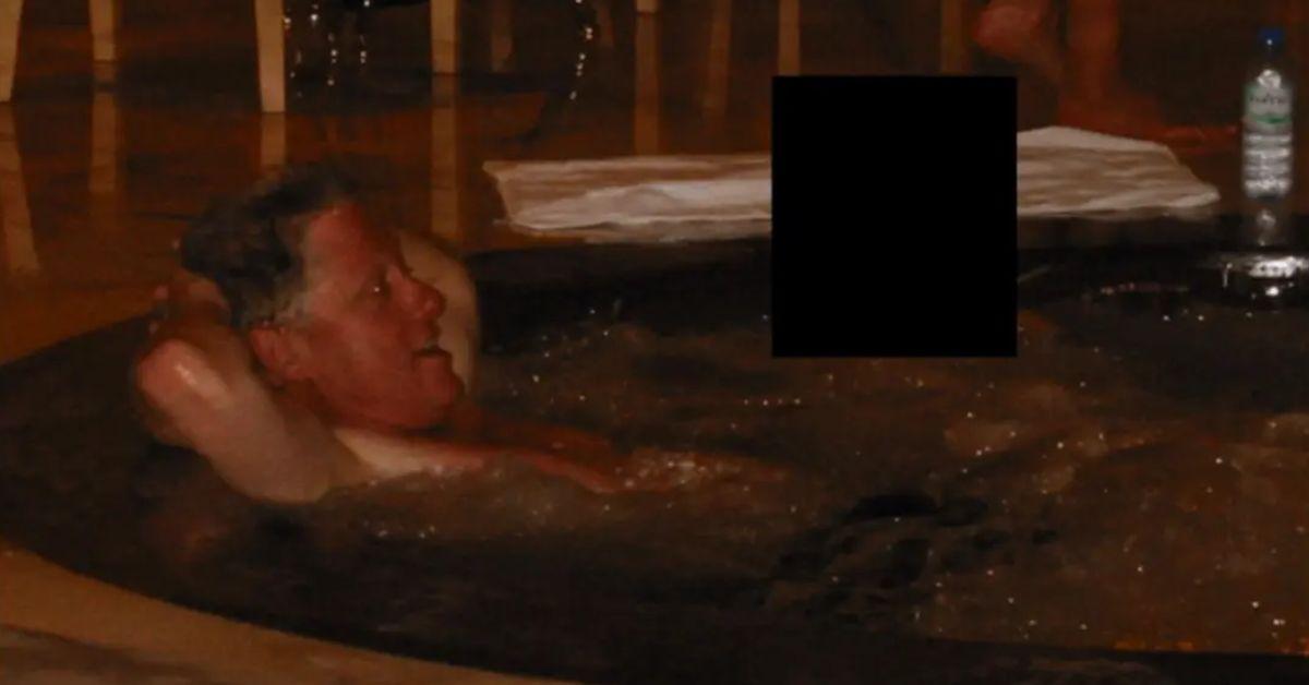 image of Bill Clinton was pictured partying with Jeffrey Epstein and Ghislaine Maxwell.