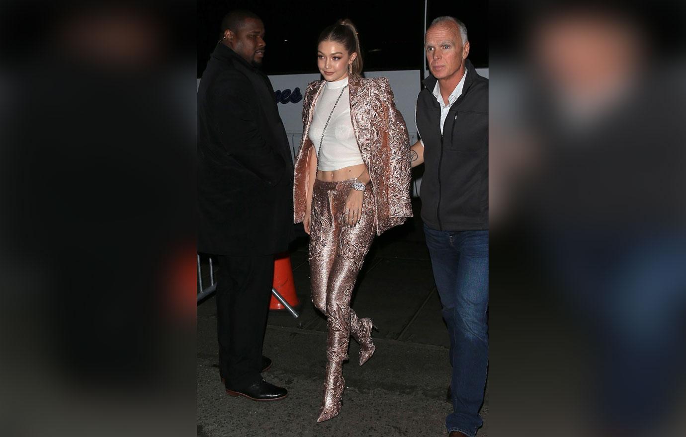 Gigi Hadid arrives at the MET Gala afterparty at Up and Down