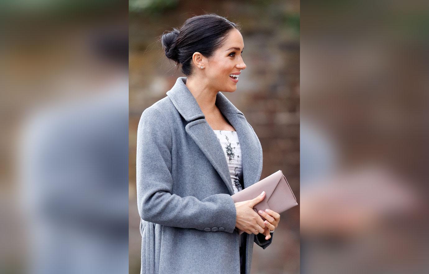 Meghan Markle Flashes Her Baby Bump While Visiting A Nursing Home