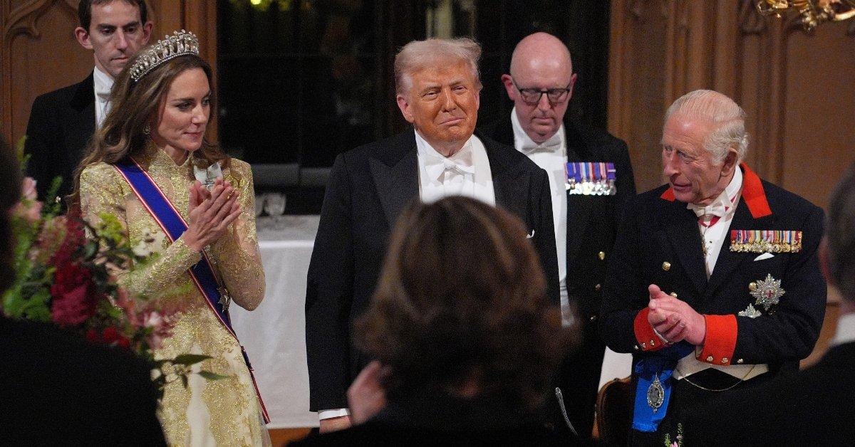 Photo of a body language expert claimed Kate Middleton was 'actively listening' to Donald Trump's banquet speech.