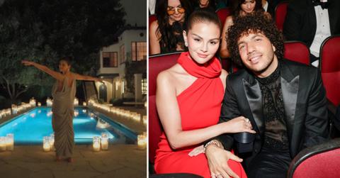 Photo of Selena Gomez and an image of Selena Gomez with Benny Blanco