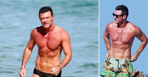 luke evans flaunts shredded figure beach miami pics ok