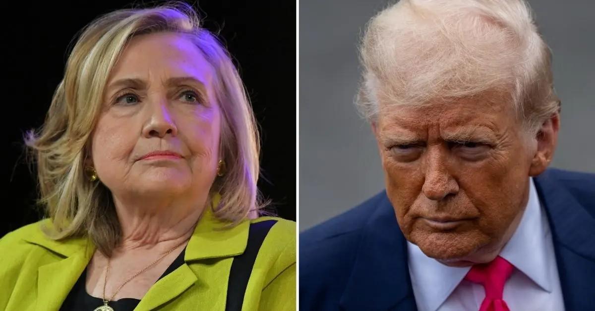 image of Hillary Clinton spoke out about Donald Trump. 