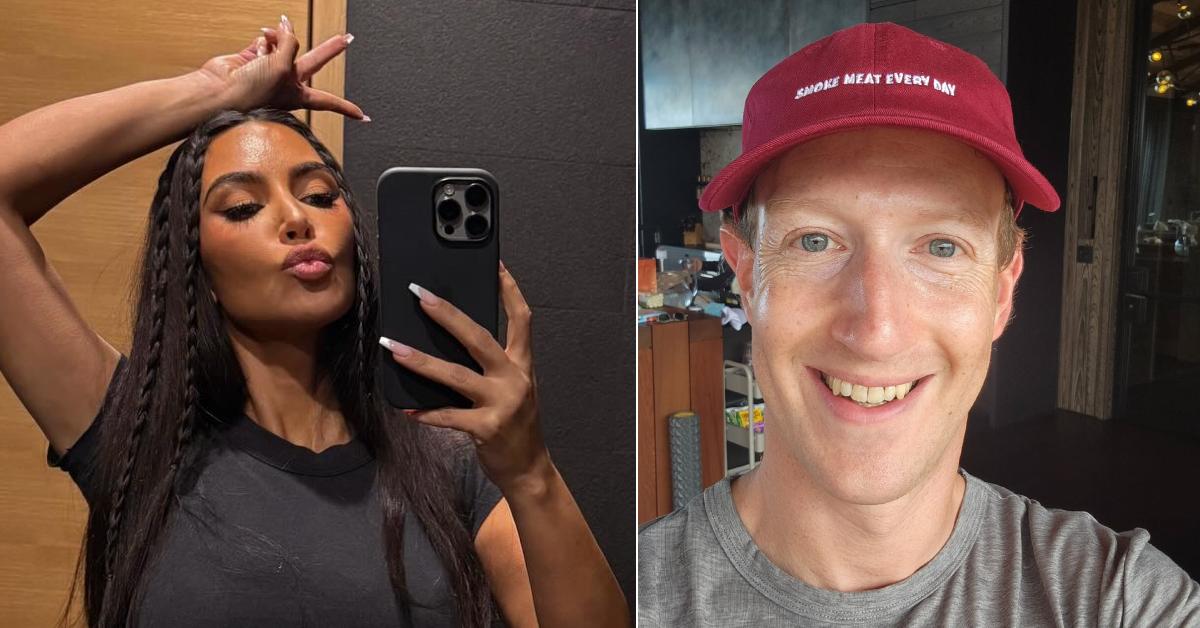 Photo of Kim Kardashian; picture of Mark Zuckerberg.