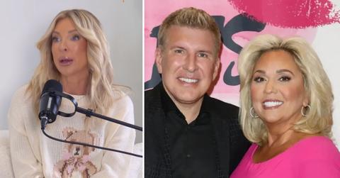 Photo of Lindsie Chrisley and photo of Todd Chrisley with Julie Chrisley