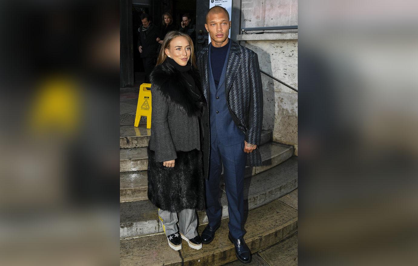 Jeremy Meeks and Chloe Green attend the Cerruti Fashion Show 2018