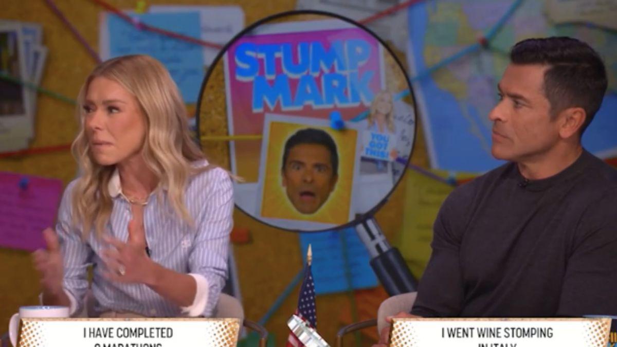 Image of Kelly Ripa declared she is 'meant to mash grapes' due to the size of her feet.