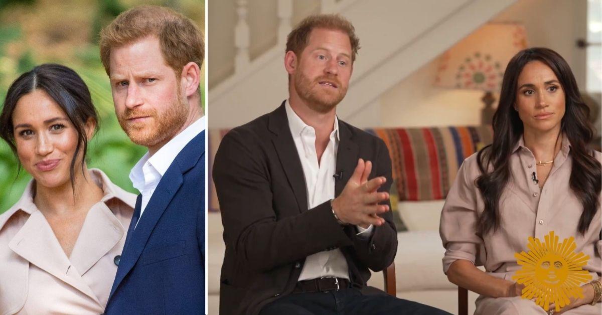 Photos of Meghan Markle and Prince Harry.