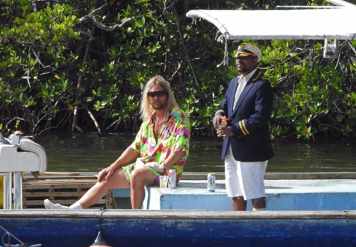 *EXCLUSIVE* Matthew McConaughey and Martin Lawrence film scenes together on a boat