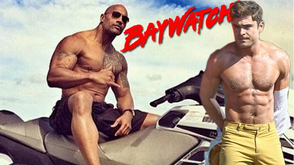 Zac efron swayne the rock johnson baywatch movie