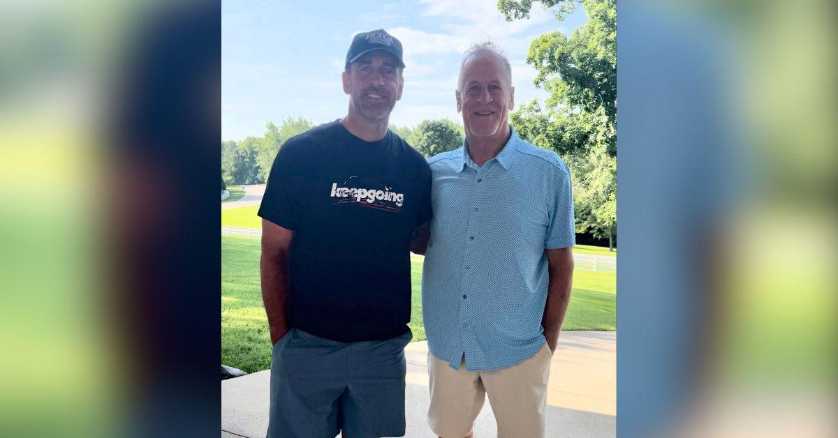 image of Jordan Rodgers was not included in the family photos despite Aaron's reunion with other members of his immediate family.
