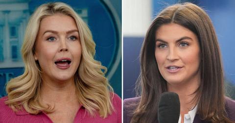 split photo of Karoline Leavitt, Kaitlan Collins.