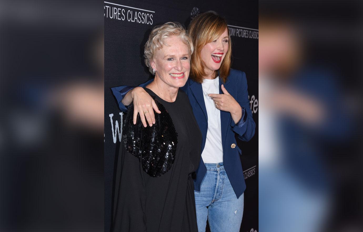 Glenn close plays dead red carpet premiere the wife movie 7