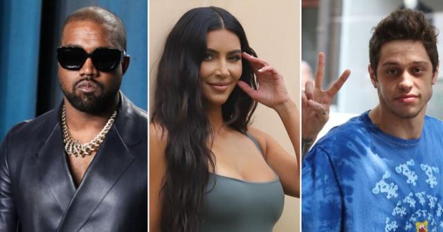 kanye west blocked by security kim kardashian home visit kids pete davidson