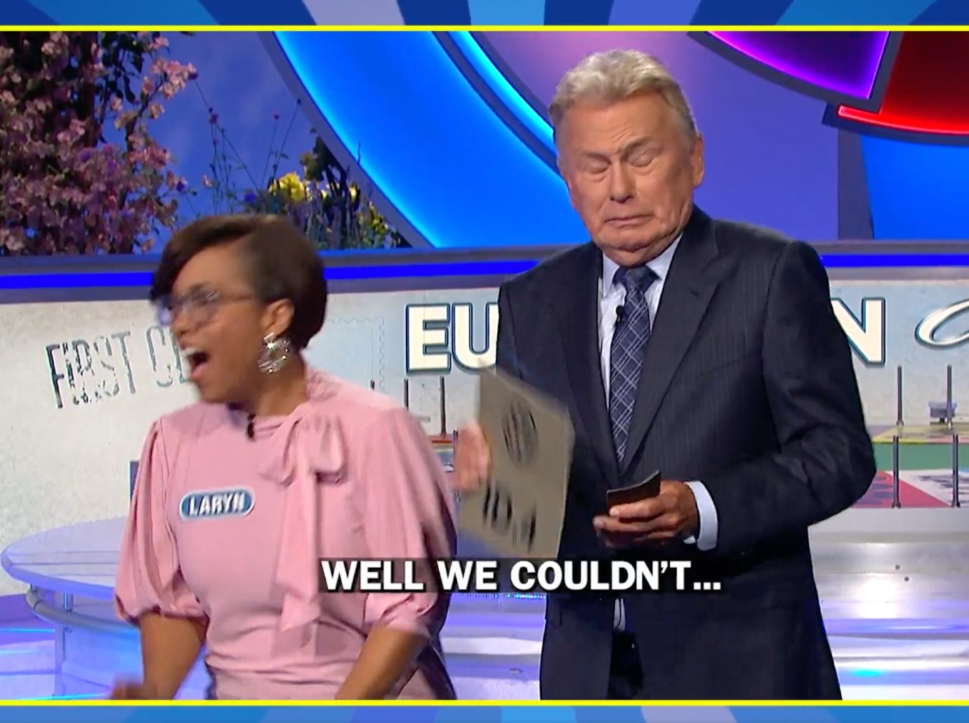 wheel of fortune pat sajak scared jumps watch