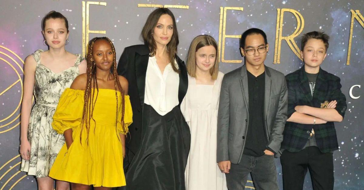 image of Angelina Jolie remains very close with her six children. 