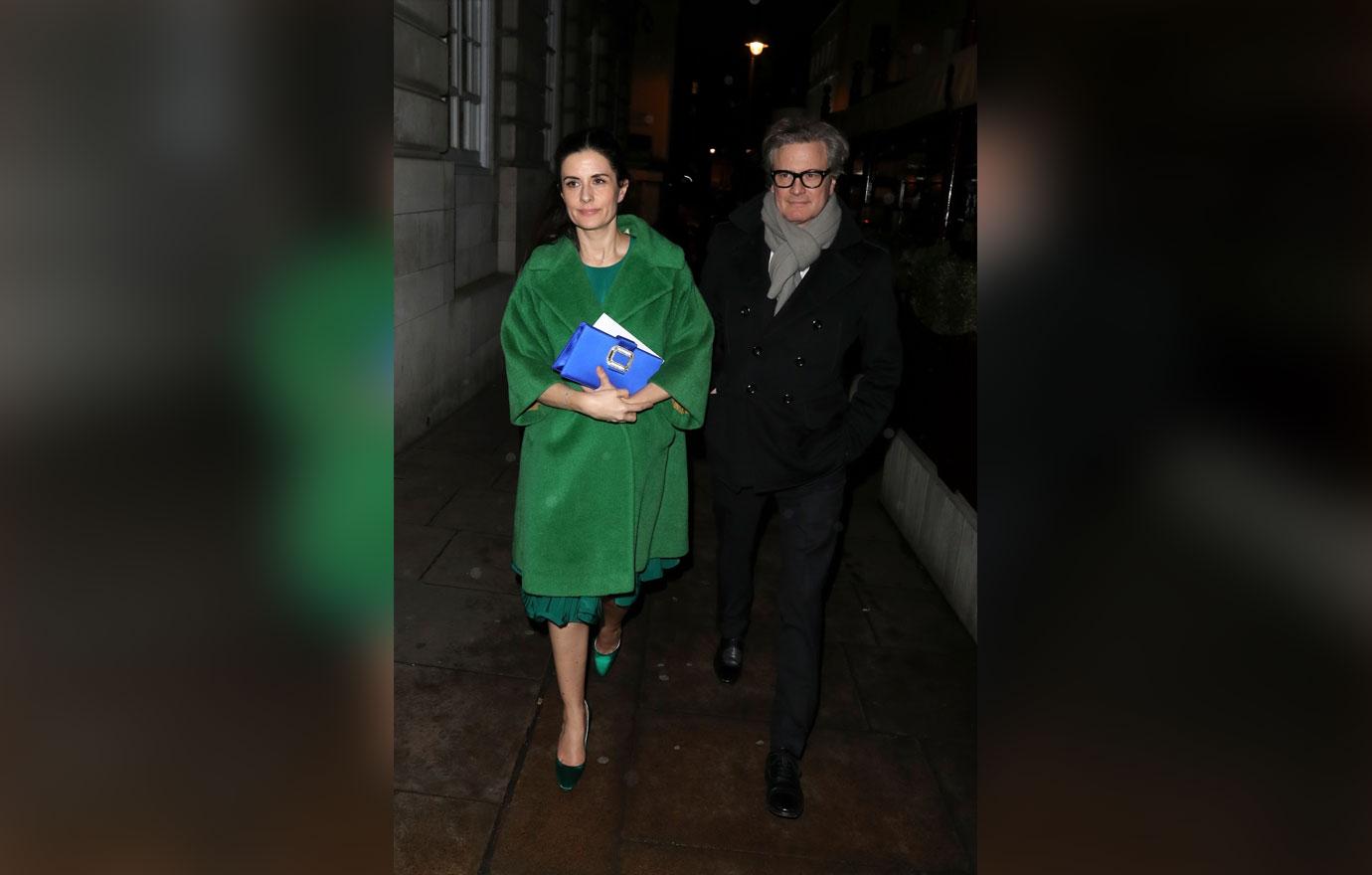 Colin Firth and Livia Giuggioli seen leaving Loulou&#8217;s