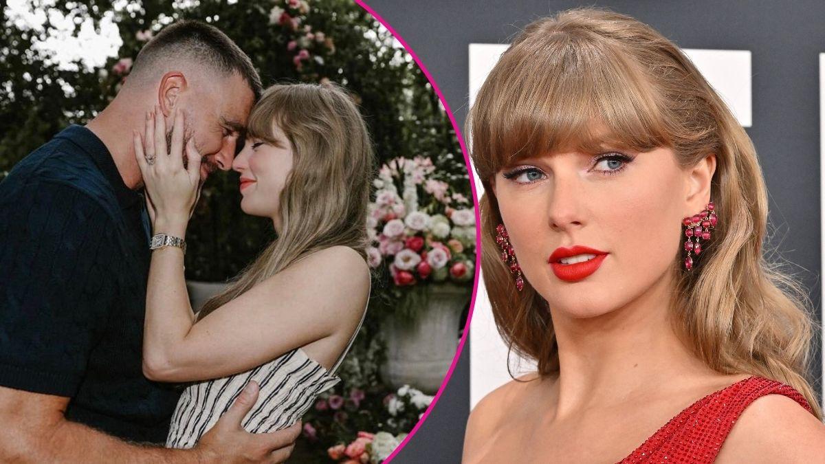 Composite photo of Travis Kelce and Taylor Swift.