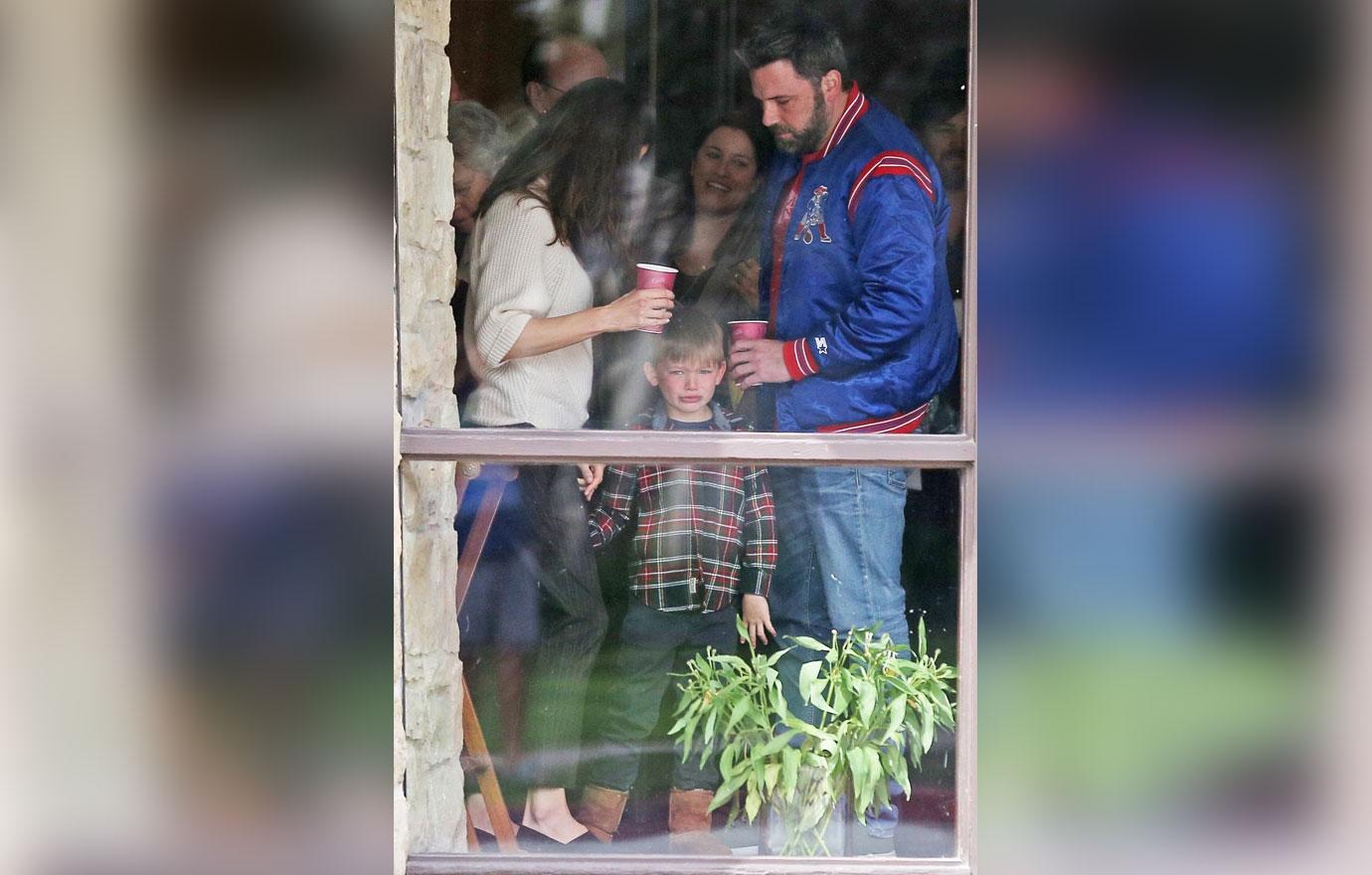 Ben Affleck and Jennifer Garner share an intimate moment at church