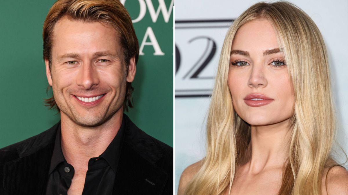 Split Photo of Glen Powell and Michelle Randolph