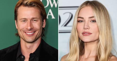 Split Photo of Glen Powell and Michelle Randolph