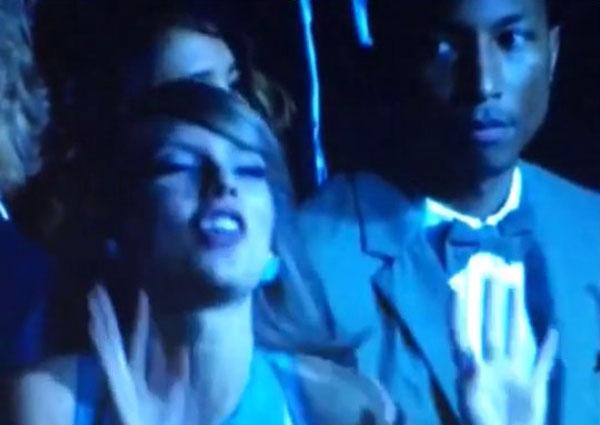 Pharrell grammy awards 2015 shades taylor swift dancing03