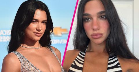 Image of Dua Lipa left her bra behind for recent selfies that had her cleavage front and center.