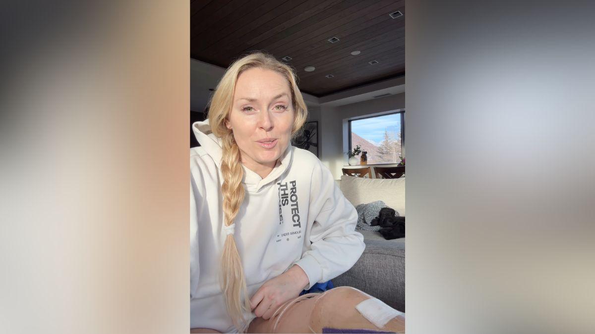 Image of Lindsey Vonn just got out of the hospital.