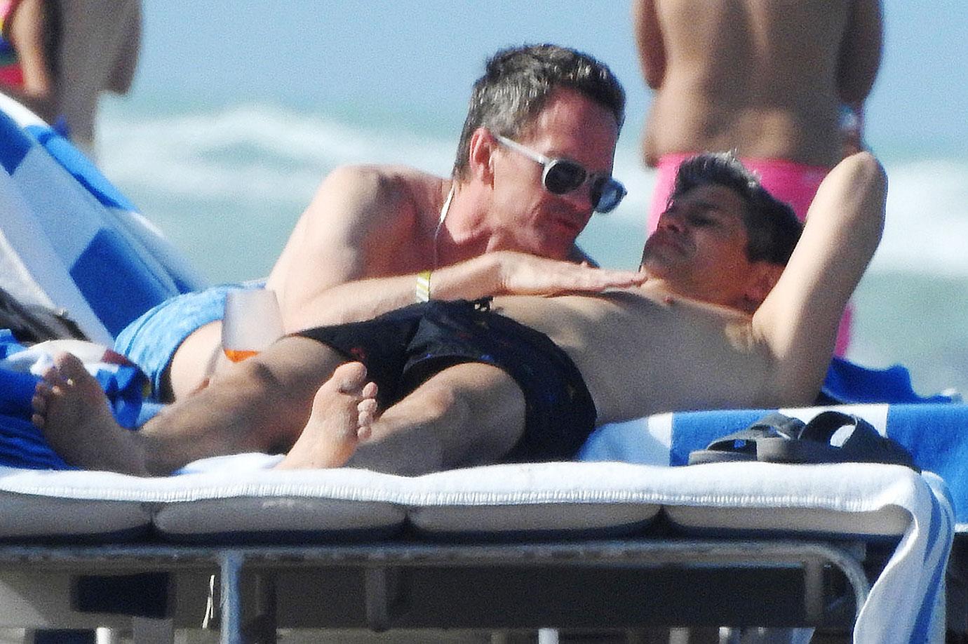 neil patrick harris husband david burtka pda shirtless kissing beach miami ok