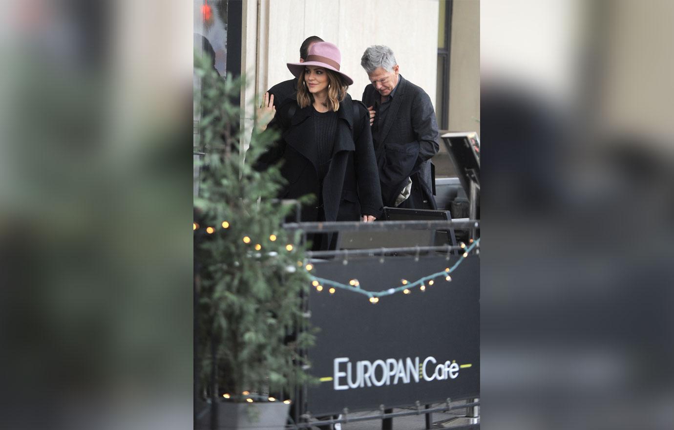 Katharine McPhee and David Foster Leaving Breakfast