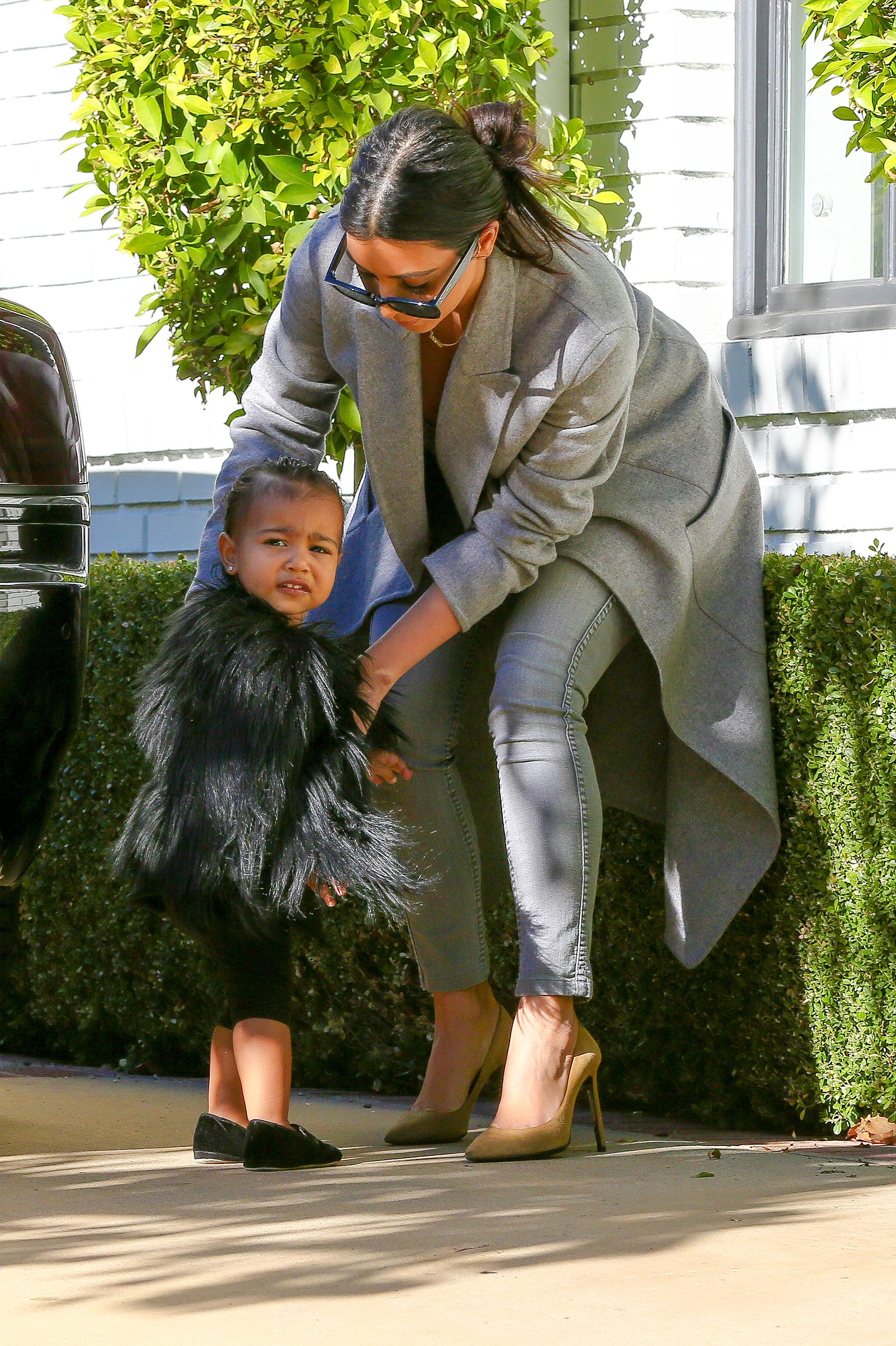 Kim Kardashian and little Nori arrive for a play date