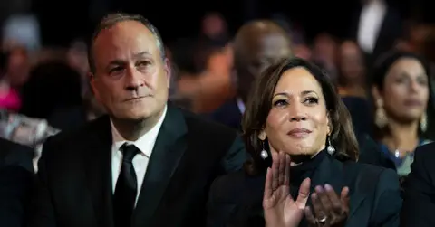 Photo of Doub Emhoff and Kamala Harris
