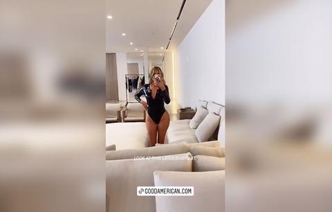 khloe kardashian good american latex bodysuit