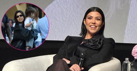 composite photo of kourtney kardashian with son rocky