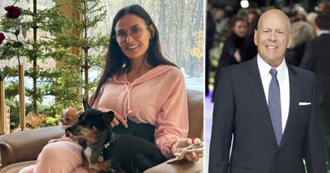 demi moore family christmas photos fans wonder where bruce willis is