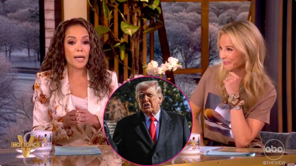 Composite photo of Sunny Hostin, Elisabeth Hasselbeck and Donald Trump