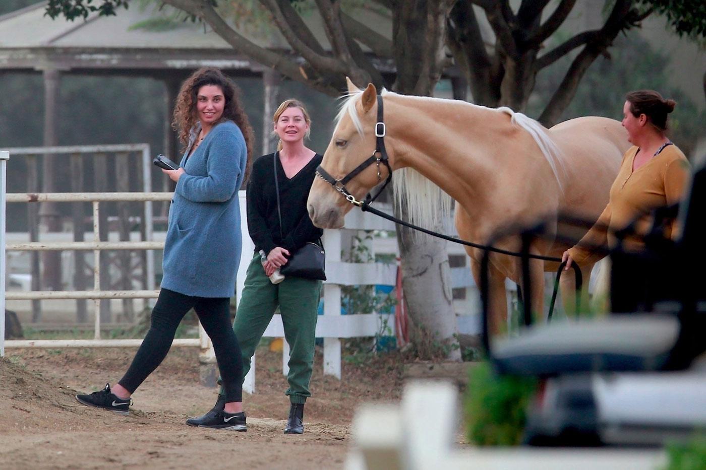 *EXCLUSIVE* Ellen Pompeo takes her daughter to horse riding lessons