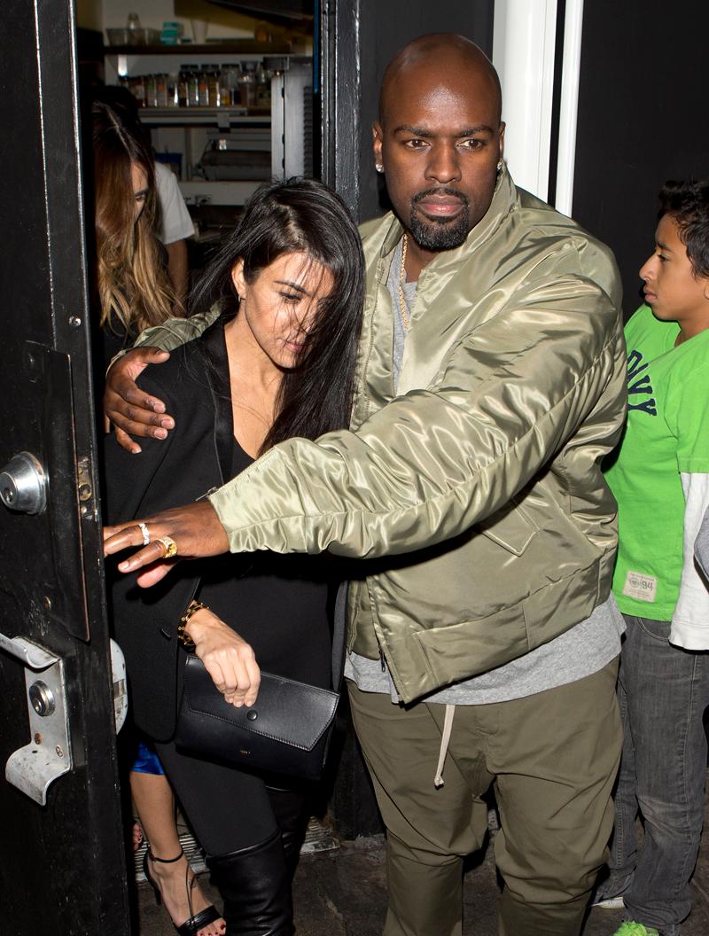 Kourtney Kardashian looking worse for wear while out with her mothers boyfriend Corey Gamble at Justin Biebers party at &#8216;the Nice Guy&#8217; Bar in West Hollywood, CA