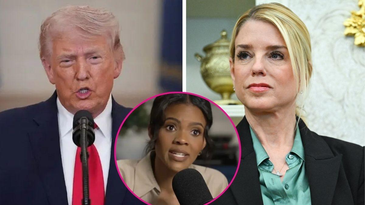 composite photo of donald trump, pam bondi and candace owens