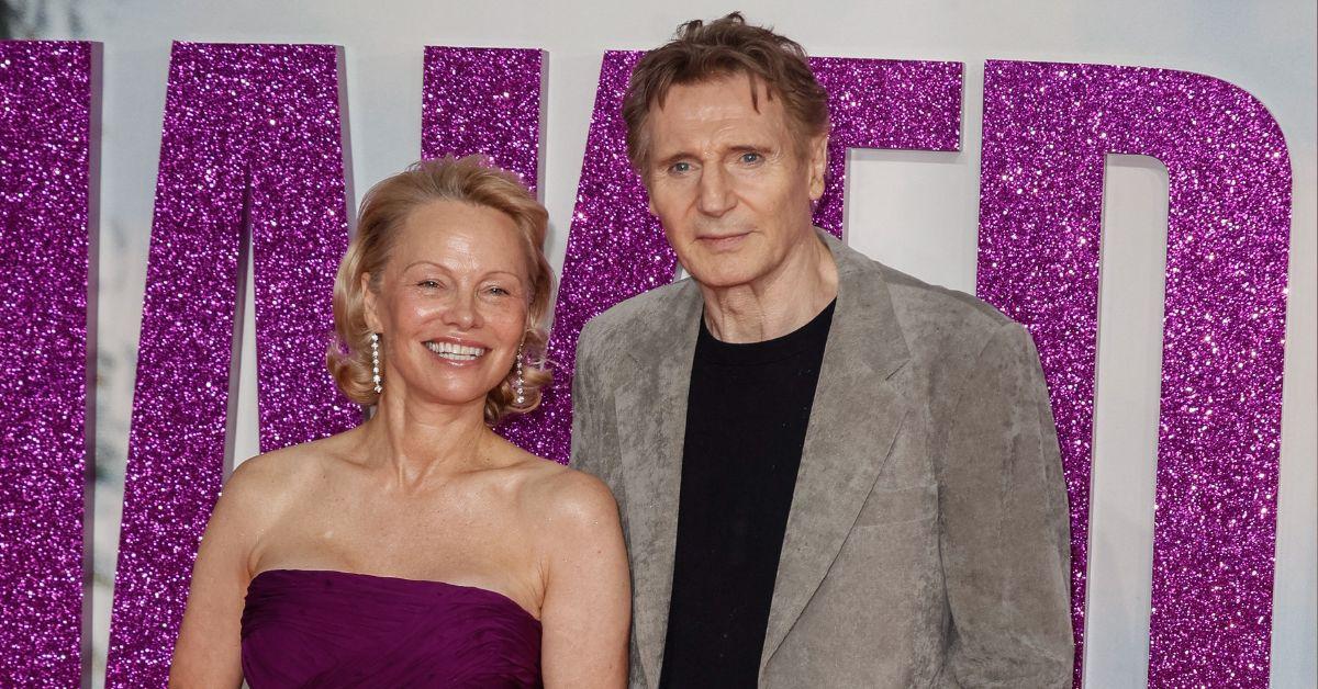 Image of Pamela Anderson and Liam Neeson got handsy at the premiere of their movie.