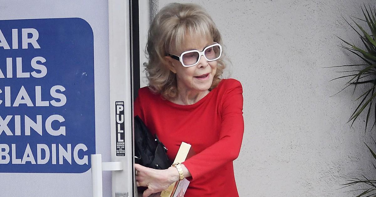 Photo of Barbara Eden looked trendy in white sunglasses.