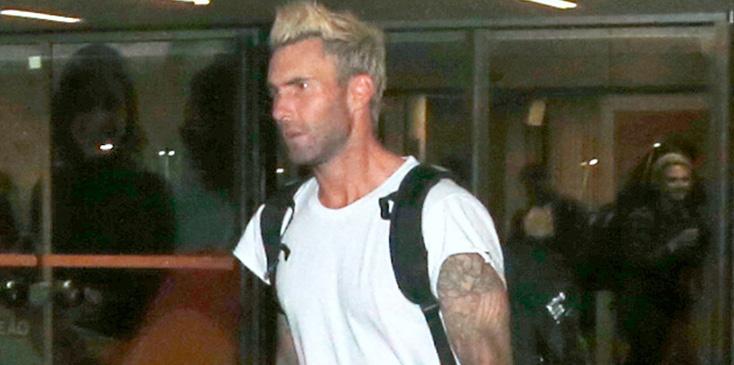 *EXCLUSIVE* Adam Levine and his bandmates arrive in Rio