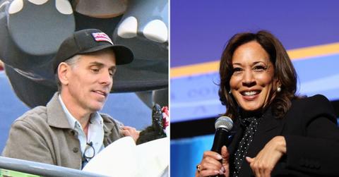 Split image of Hunter Biden and Kamala Harris