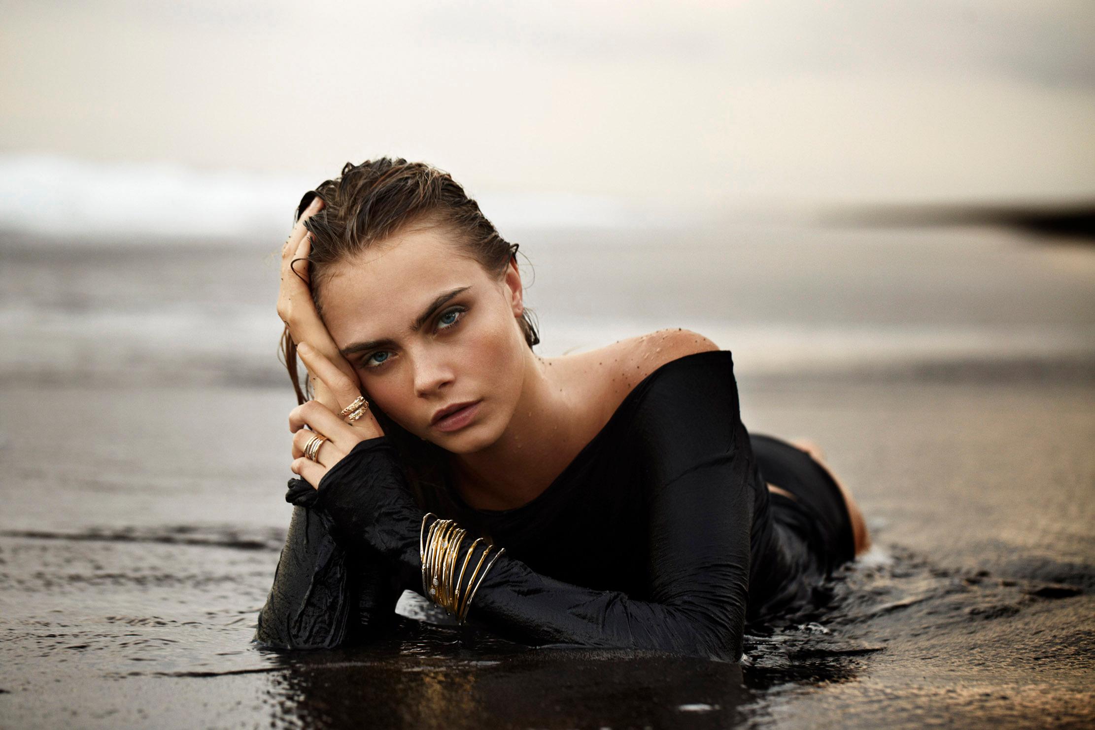 Cara Delevingne strips for John Hardy