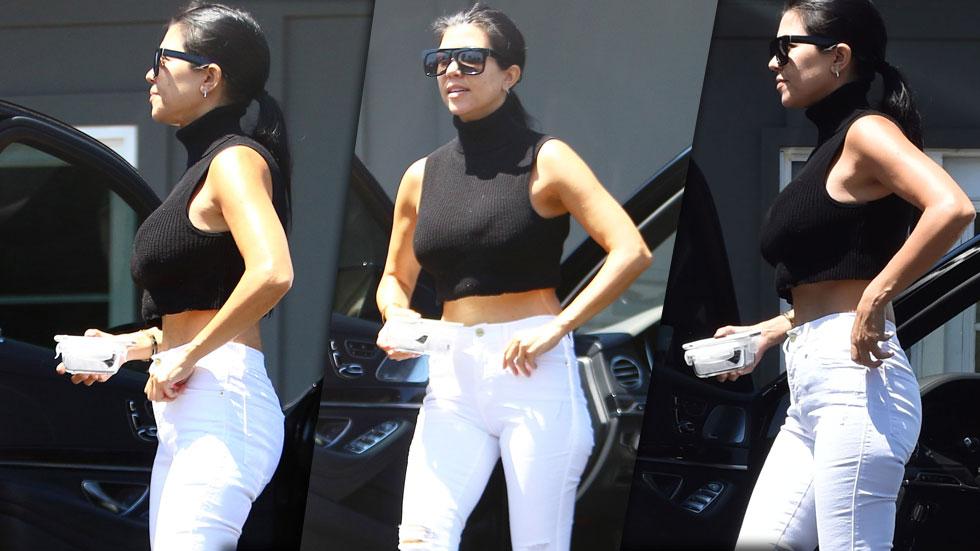 Kourtney kardashian weight loss abs whit jeans