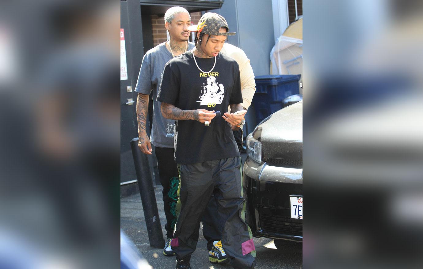 Tyga walking to car